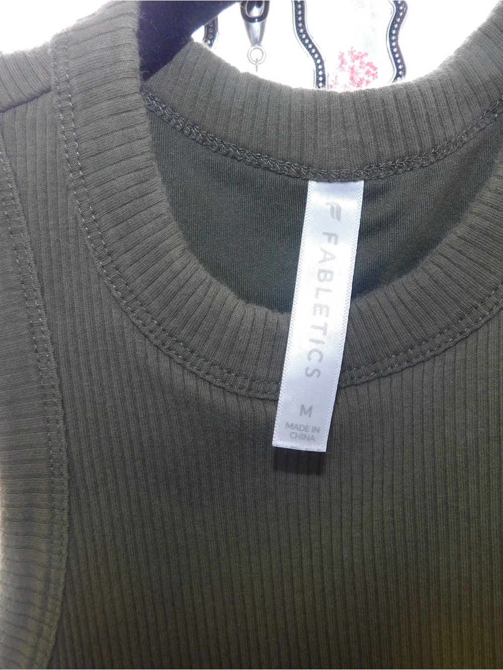 Fabletics Olive Green Ribbed Tank Top - Picture 2 of 2